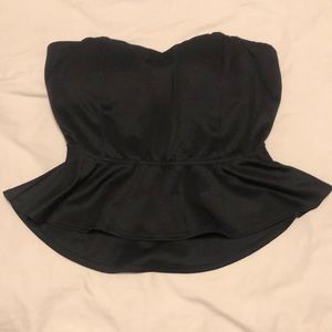 Peplum tube top with bra